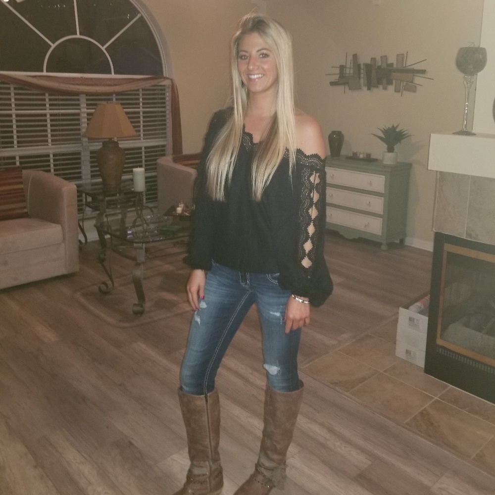 Black lace sweater
